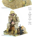 1/6 scale military action figure in desert camouflage with tactical gear and accessories