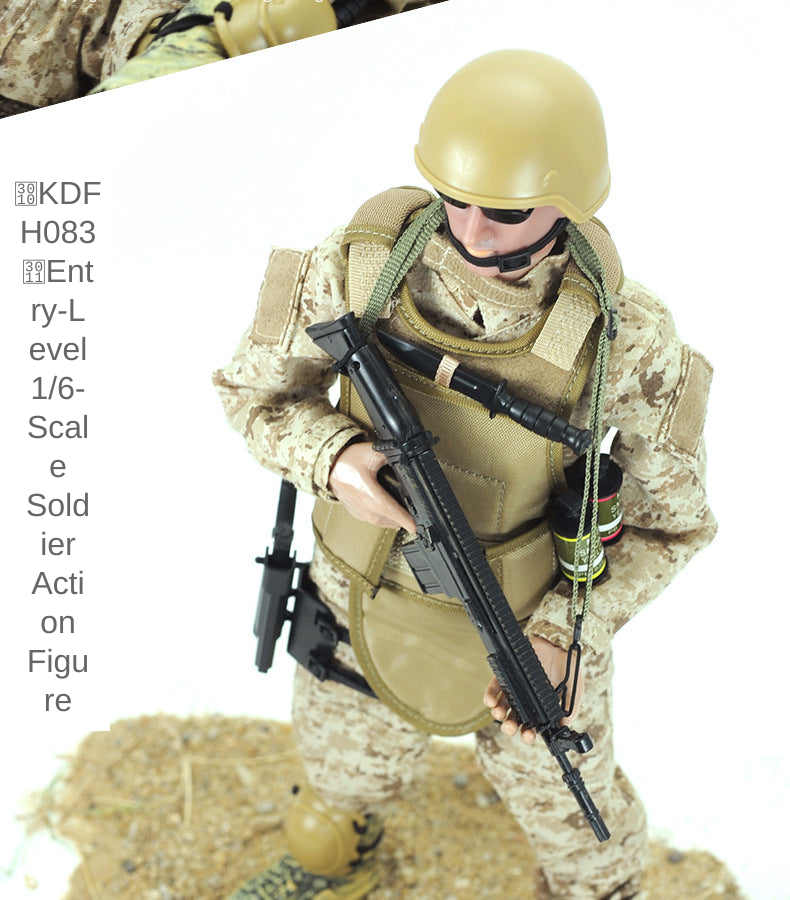 KDFH083 1/6-scale military soldier action figure with rifle and tactical gear
